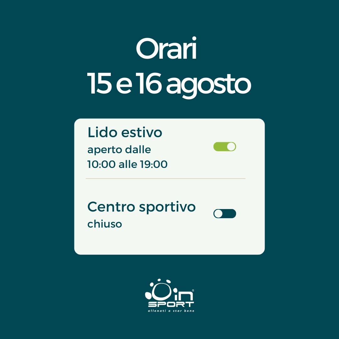 Orari 15 e 16 agosto 2024