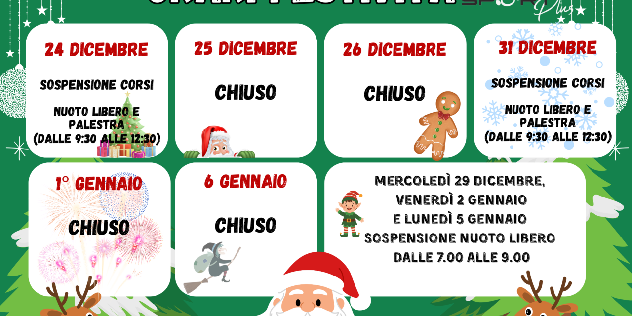 Chiusure Natalizie Centro